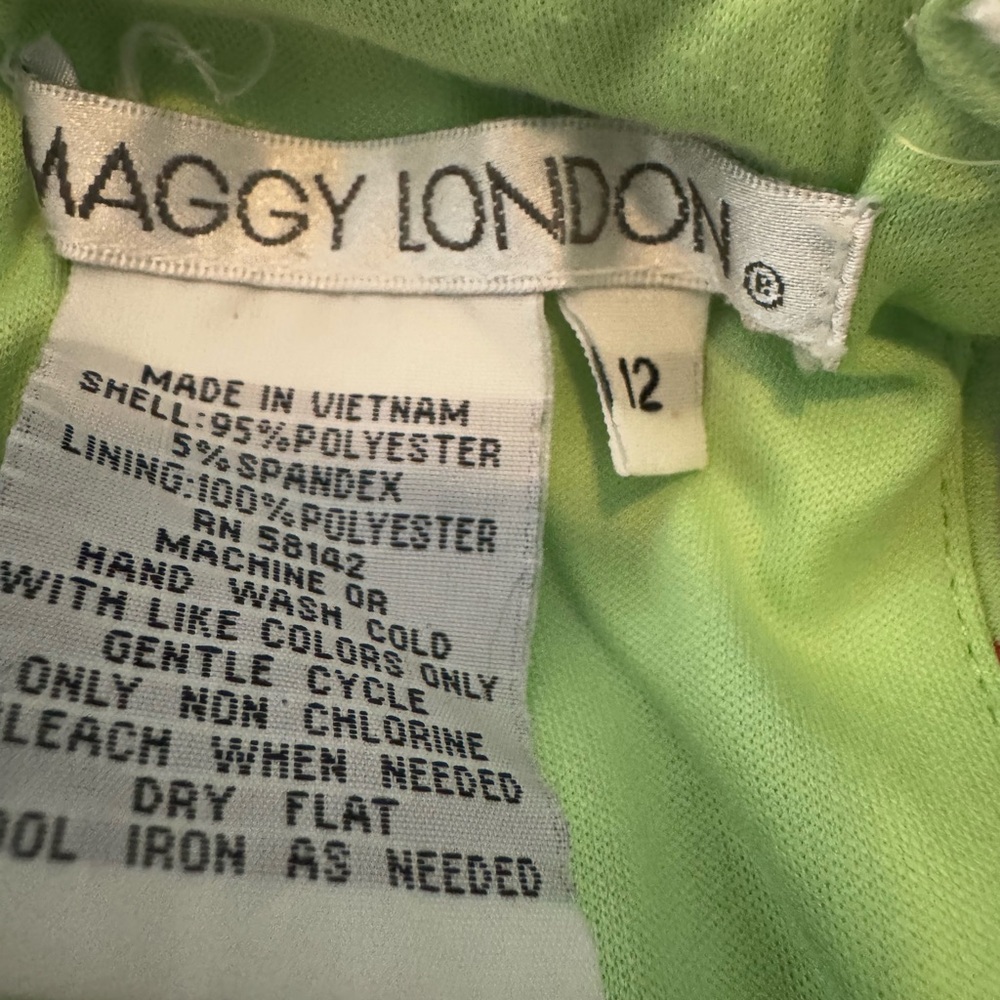 Maggy London Colorful Y2K Geometric Halter Drop Waist Dress - Picture 6 of 7